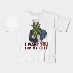 Uncle Sam sign parody -  Cthulhu I want you for my cult Kids T-Shirt